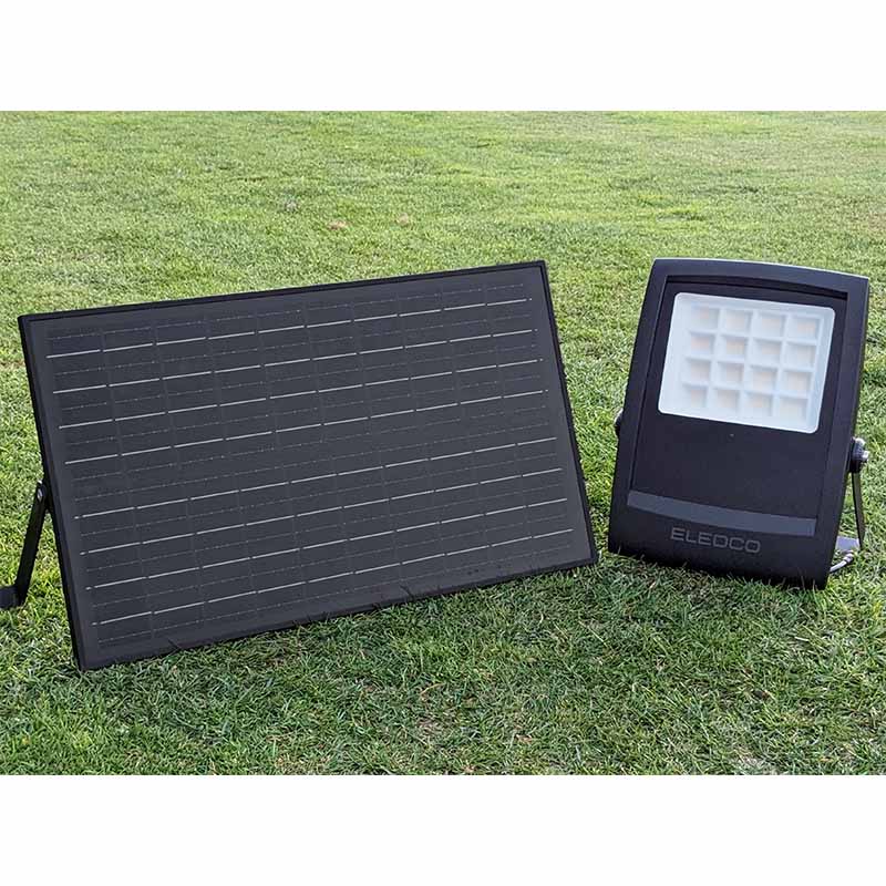 Projecteur Solaire 150W All-Black, Lumière Chaude 3000K / Lumière Blanche 6000K, Détecteur de Mouvement 